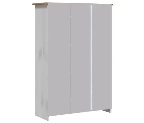 3 Uksega Riidekapp Valge 118X50X171,5 Cm Mänd Panama Sari