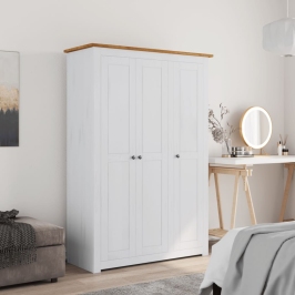 Skapis, 3 Durvis, Balts, 118X50X171,5 Cm, Priedes Koks Vidaxl