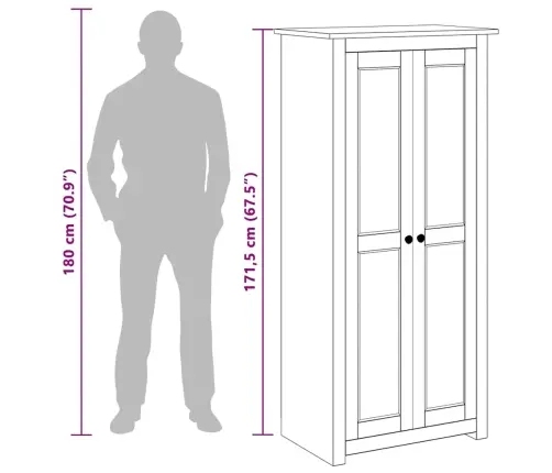 Riidekapp 80 X 50 X 171,5 Cm Mänd, Panama Sari