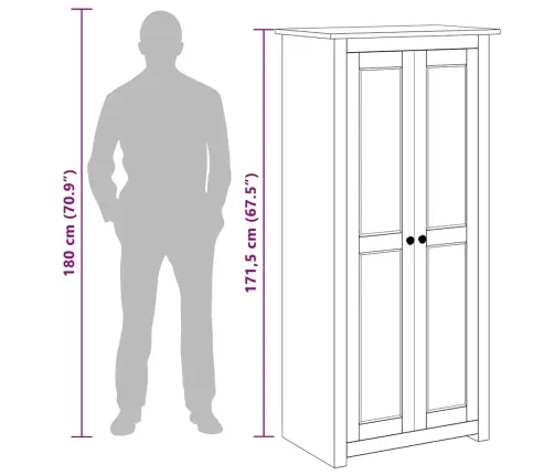 Riidekapp Valge 80 X 50 X 171,5 Cm Mänd, Panama Sari