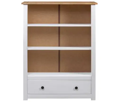 Grāmatu Plaukts, Balts, 80X35X110 Cm, Priedes Masīvkoks Vidaxl