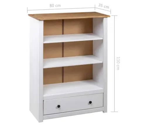 Grāmatu Plaukts, Balts, 80X35X110 Cm, Priedes Masīvkoks Vidaxl