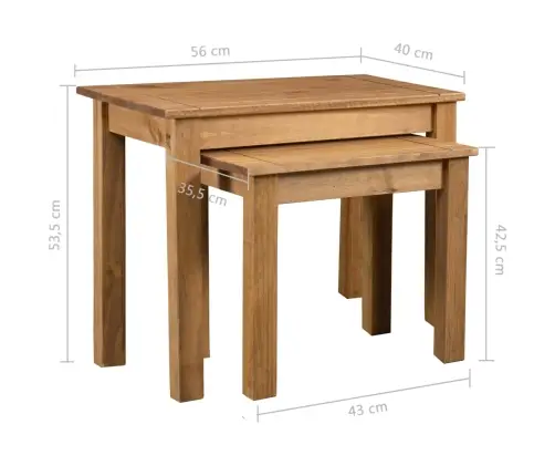 Sudedami Staliukai Panama, 2 Vnt., Pušies Medienos Masyvas