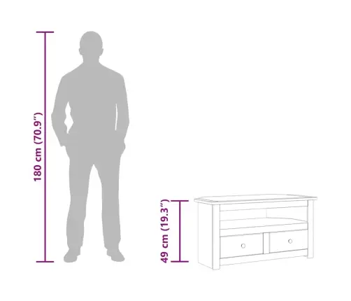 Stūra Tv Skapītis, Balts, 93X49X49 Cm, Priedes Masīvkoks Vidaxl