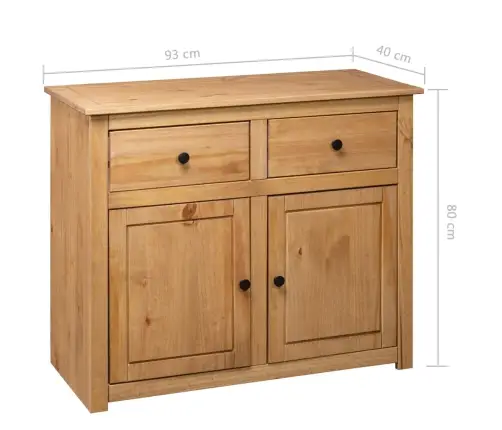 Kumode, 93X40X80 Cm, Priedes Masīvkoks, Panama Sērija Vidaxl