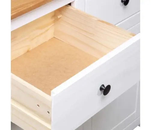 Šoninė Spintelė Panama, Balt. Sp., 93X40X80cm Pušies Med. Mas.