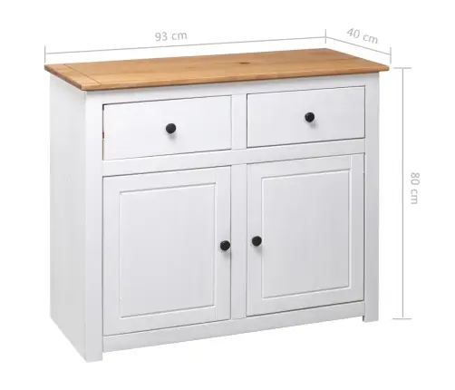 Šoninė Spintelė Panama, Balt. Sp., 93X40X80cm Pušies Med. Mas.