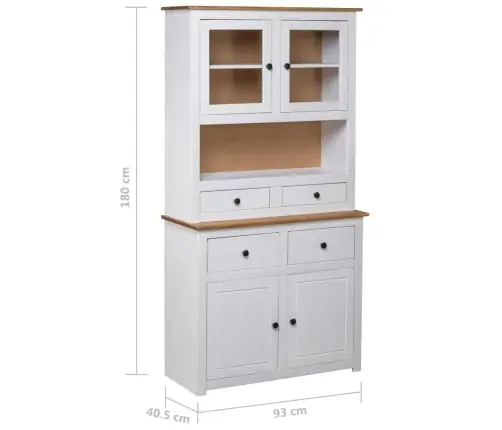 Augstais Skapis, Balts, 93X40,5X180 Cm, Priedes Koks Vidaxl