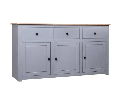 Kumode, 135X40X80 Cm, Priedes Masīvkoks, Pelēka, Panama Sērija Vidaxl