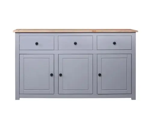 Kumode, 135X40X80 Cm, Priedes Masīvkoks, Pelēka, Panama Sērija Vidaxl