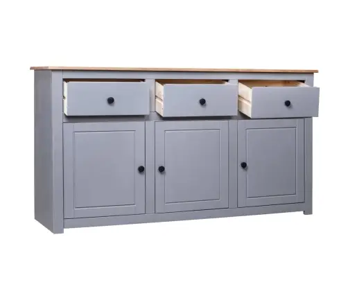 Kumode, 135X40X80 Cm, Priedes Masīvkoks, Pelēka, Panama Sērija Vidaxl