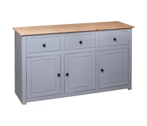 Kumode, 135X40X80 Cm, Priedes Masīvkoks, Pelēka, Panama Sērija Vidaxl