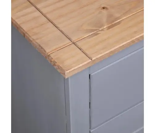 Kumode, 135X40X80 Cm, Priedes Masīvkoks, Pelēka, Panama Sērija Vidaxl