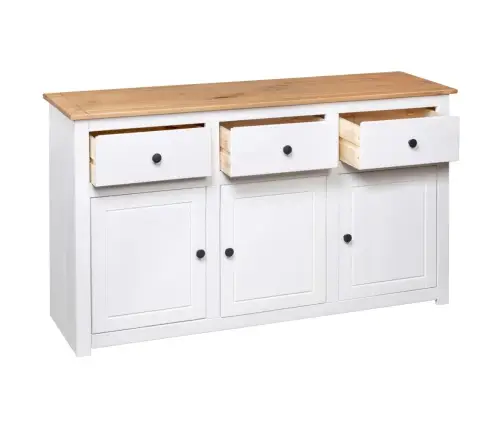 Šoninė Spintelė, Baltos Sp., 135X40X80cm Pušies Med. Masyvas