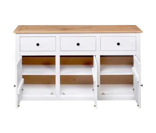 Šoninė Spintelė, Baltos Sp., 135X40X80cm Pušies Med. Masyvas