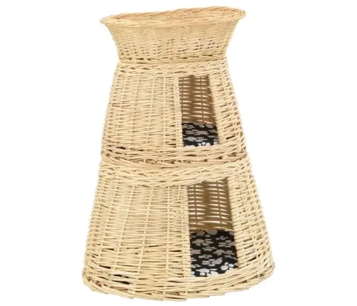 3-Daļīgs Kaķu Grozu Komplekts Ar Spilveniem, 47X34X60Cm, Vītols Vidaxl