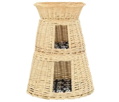 3-Daļīgs Kaķu Grozu Komplekts Ar Spilveniem, 47X34X60Cm, Vītols Vidaxl