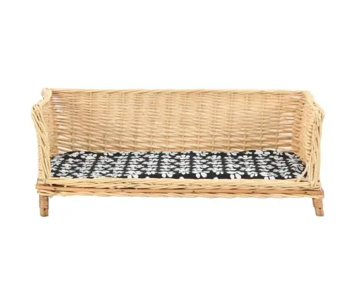 Krepšys Šuniui Su Pagalvėle, 90X54X35 cm Natūralus Gluosnis