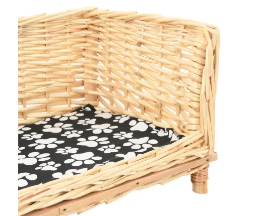 Krepšys Šuniui Su Pagalvėle, 90X54X35 cm Natūralus Gluosnis