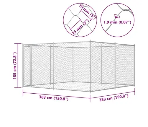 Lauko Voljeras Šunims, 383X383X185Cm