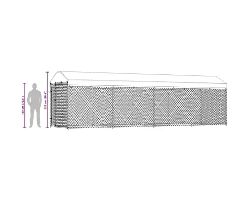 Lauko Voljeras Šunims Su Stogu, 760X190X225 Cm