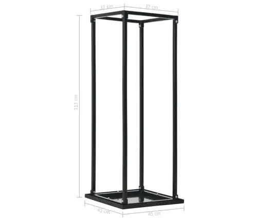 Stovas Malkoms Su Pagrindu, Juodos Sp., 37X37X113 cm Plienas