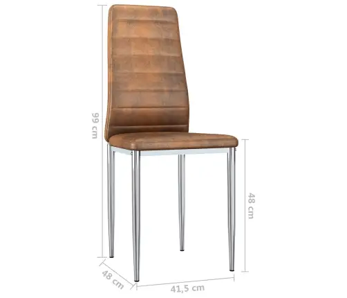 Valgomojo Kėdės 2 Pcs Ruda 41.5 X 48 X 99 Cm