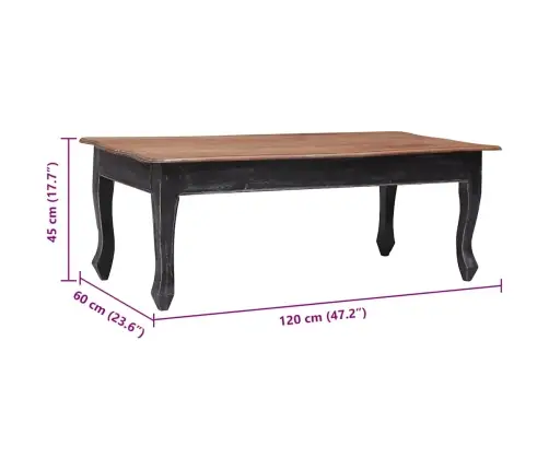 Kohvilaud, Must, 120 X 60 X 45 cm Toekas Mahagonipuit