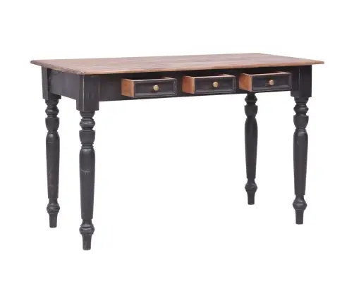 Stalas Su 3 Stalčiais, 117X57X75cm Raudonmedžio Masyvas