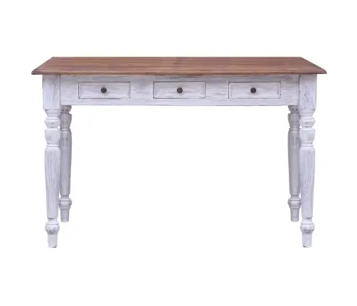 Kirjutuslaud Sahtlitega, Valge, 117X57X75 cm Mahagonipuidust