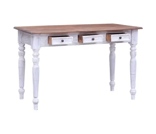 Kirjutuslaud Sahtlitega, Valge, 117X57X75 cm Mahagonipuidust