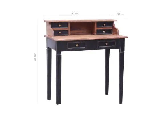 Rakstāmgalds Ar Atvilktnēm, 90X50X101 Cm, Masīvs Sarkankoks Vidaxl