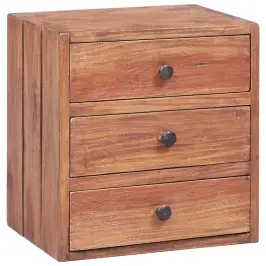 Naktsskapītis Ar 3 Atvilktnēm 35X25X35 Cm Masīvs Sarkankoks Vidaxl