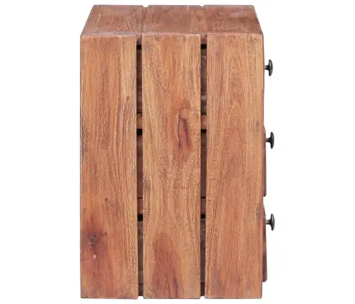 Naktsskapītis Ar 3 Atvilktnēm 35X25X35 Cm Masīvs Sarkankoks Vidaxl