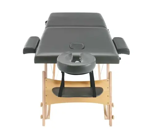 Masažinis Stalas, 2 Zonų, Antracito Sp., 186X68cm Med. Rėmas