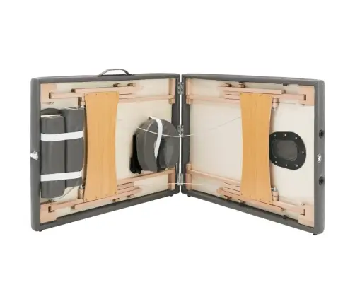 Masažinis Stalas, 2 Zonų, Antracito Sp., 186X68cm Med. Rėmas