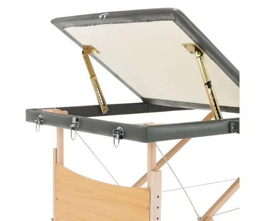 Masāžas Galds, 3 Daļas, 186X68 Cm, Koka Rāmis, Antracītpelēks Vidaxl