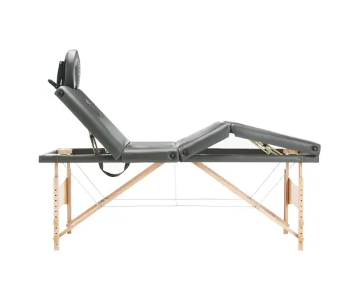 Masāžas Galds, 4 Daļas, 186X68 Cm, Koka Rāmis, Antracītpelēks Vidaxl