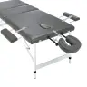 Masāžas Galds, 3 Daļas, 186X68Cm, Alumīnija Rāmis, Pelēks Vidaxl