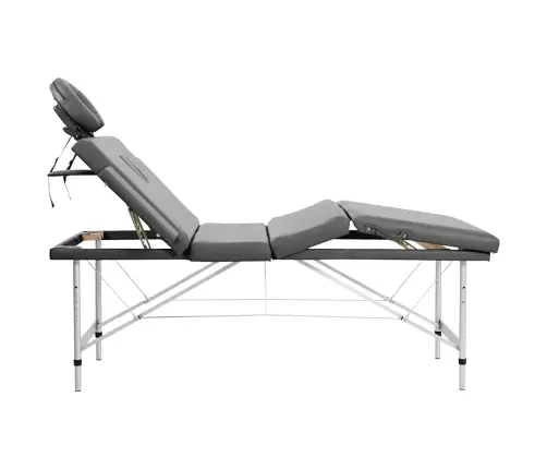 Masažinis Stalas, 4 Zonų, Antracito Sp., 186X68cm Alium. Rėm.
