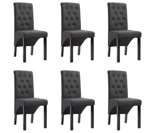 Virtuves Krēsli, 6 Gab., Tumši Pelēks Audums Vidaxl