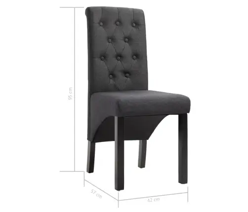 Virtuves Krēsli, 6 Gab., Tumši Pelēks Audums Vidaxl