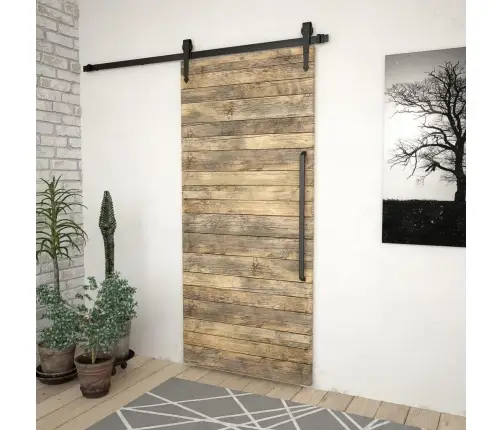 Bīdāmo Durvju Skien Sistēma, 200 Cm, Melns Tērauds Vidaxl