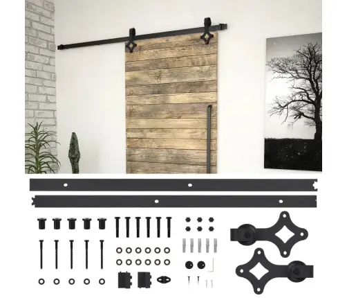 Stumdomų Durų Įrangos Rinkinys Skien, Juodas, 183Cm Plienas