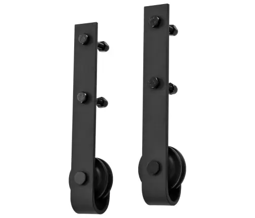 Bīdāmo Durvju Skien Sistēma, 183 Cm, Melns Tērauds Vidaxl