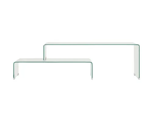 2 Tk Diivanilaud 90X30X20/110X30X40 Cm Karastatud Klaas