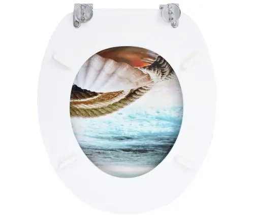 Tualetes Poda Sēdekļi Ar Vāku, 2 Gab., Mdf, Gliemenes Dizains Vidaxl