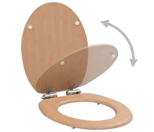 Tualetes Poda Sēdekļi Ar Vāku, 2 Gab., Mdf, Bambusa Dizains Vidaxl