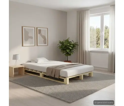 Palešu Gultas Rāmis, 120X200 Cm, Priedes Masīvkoks Vidaxl