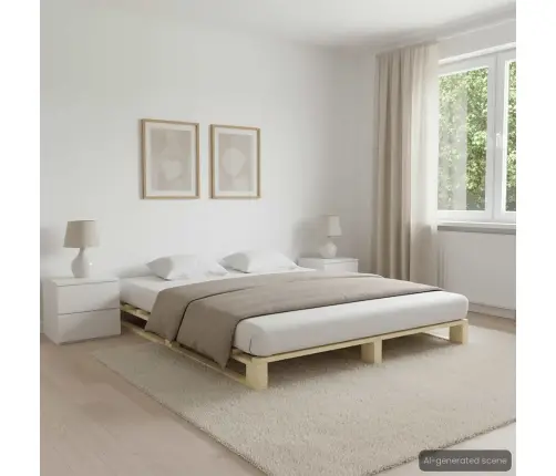Palešu Gultas Rāmis, 140X200 Cm, Priedes Masīvkoks Vidaxl